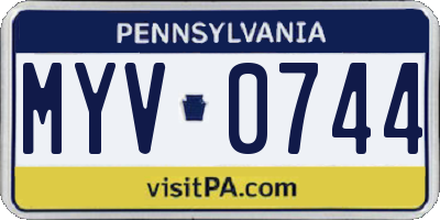 PA license plate MYV0744