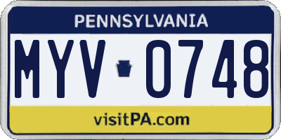 PA license plate MYV0748