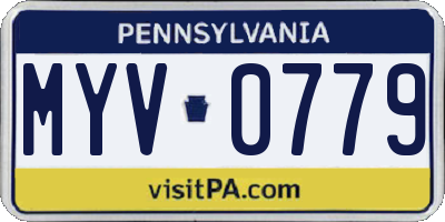 PA license plate MYV0779