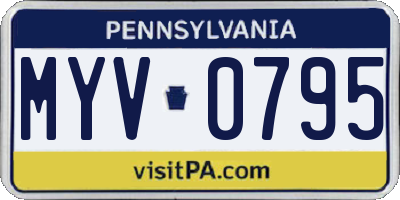 PA license plate MYV0795