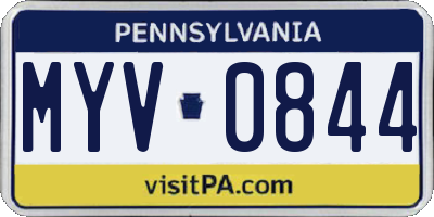PA license plate MYV0844
