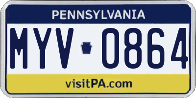 PA license plate MYV0864