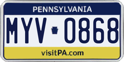 PA license plate MYV0868
