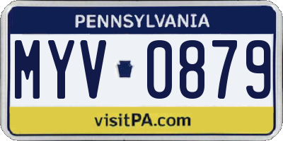 PA license plate MYV0879
