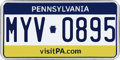 PA license plate MYV0895