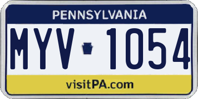 PA license plate MYV1054