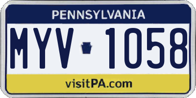 PA license plate MYV1058