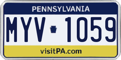 PA license plate MYV1059