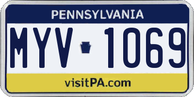 PA license plate MYV1069