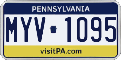 PA license plate MYV1095