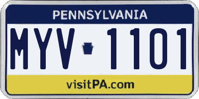 PA license plate MYV1101