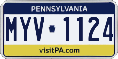 PA license plate MYV1124