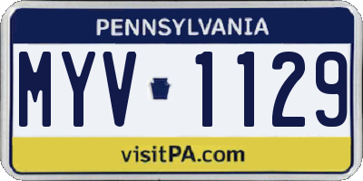 PA license plate MYV1129