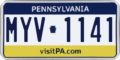 PA license plate MYV1141