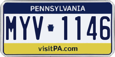 PA license plate MYV1146