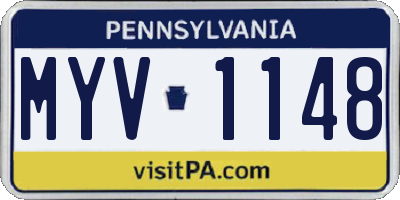 PA license plate MYV1148