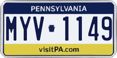 PA license plate MYV1149