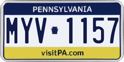 PA license plate MYV1157