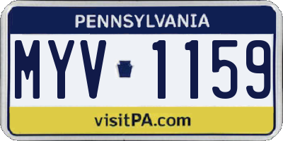 PA license plate MYV1159