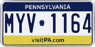 PA license plate MYV1164
