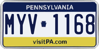 PA license plate MYV1168