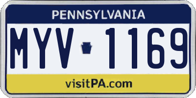PA license plate MYV1169