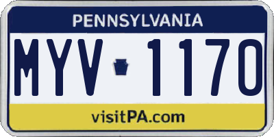 PA license plate MYV1170