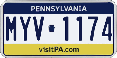 PA license plate MYV1174
