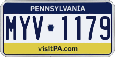 PA license plate MYV1179