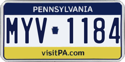 PA license plate MYV1184