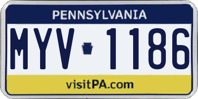 PA license plate MYV1186