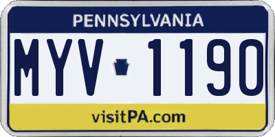 PA license plate MYV1190
