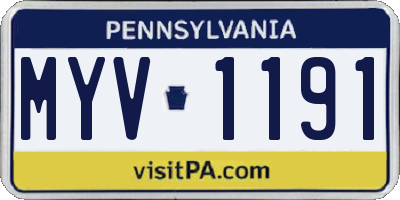 PA license plate MYV1191