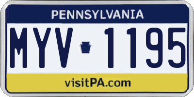 PA license plate MYV1195