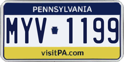 PA license plate MYV1199
