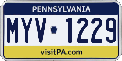 PA license plate MYV1229