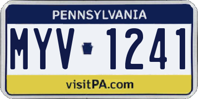 PA license plate MYV1241