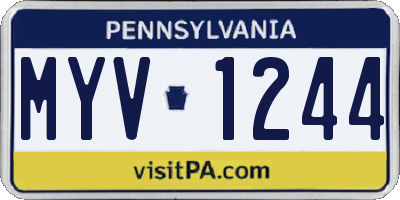 PA license plate MYV1244