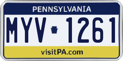 PA license plate MYV1261