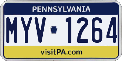 PA license plate MYV1264