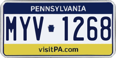 PA license plate MYV1268