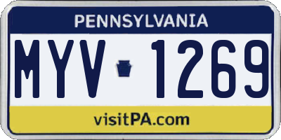 PA license plate MYV1269