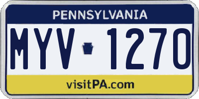 PA license plate MYV1270