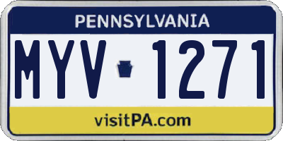 PA license plate MYV1271