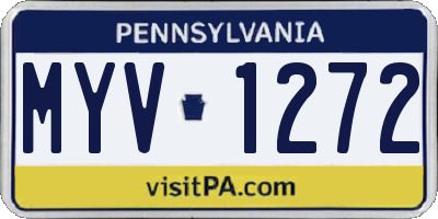 PA license plate MYV1272