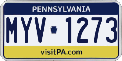 PA license plate MYV1273