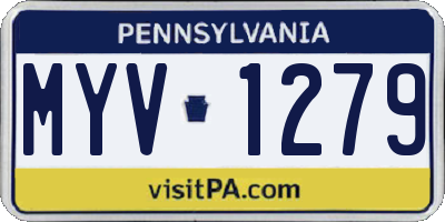 PA license plate MYV1279