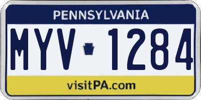 PA license plate MYV1284