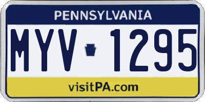 PA license plate MYV1295
