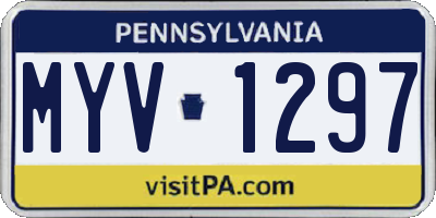 PA license plate MYV1297